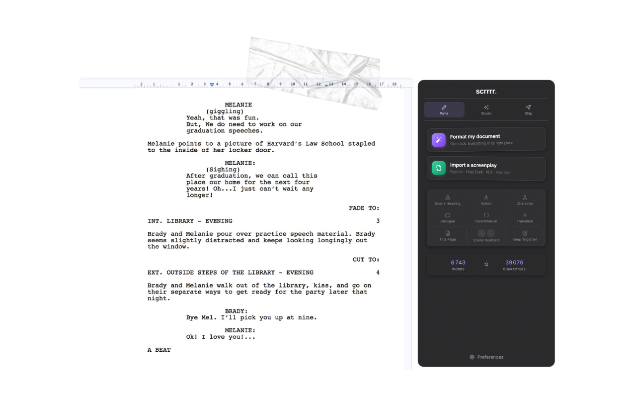 Screenplay Editor in Google Docs